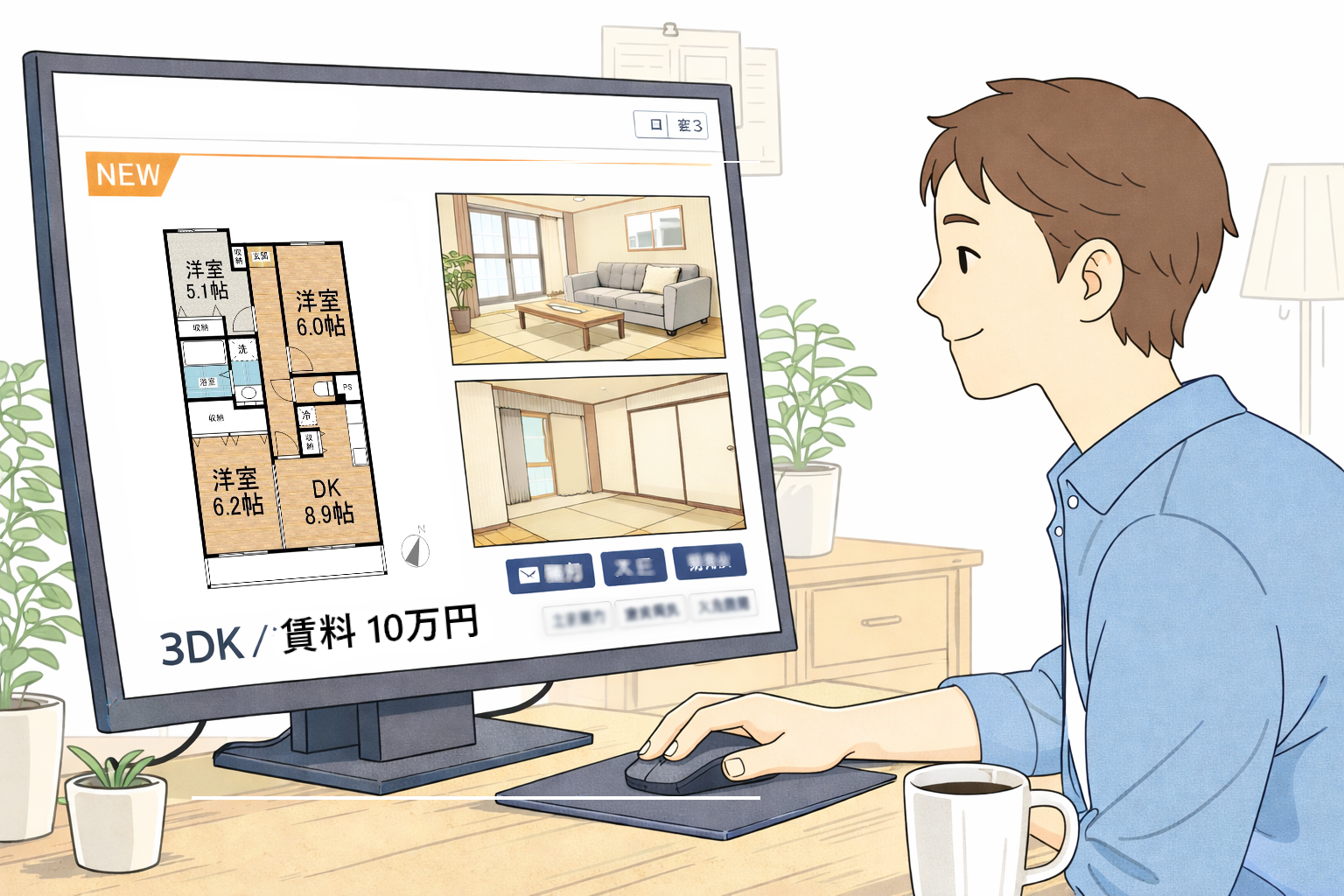 ポータルサイトで視認性の高い間取り図イメージ